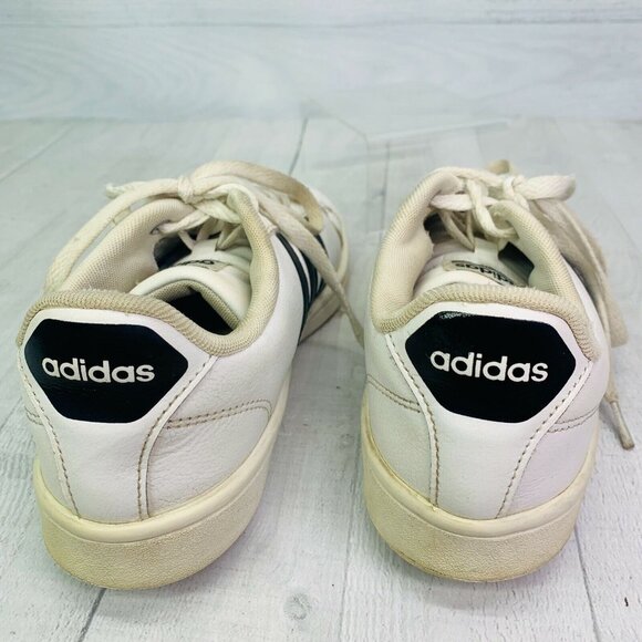 Adidas Cloudfoam Mens NEO AW4287 White Black Stripes Lace Up Tennis Shoe Sz 8 - Picture 7 of 10